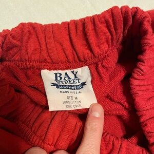 Vintage Bay Street Clothing Co Red Cotton Shorts | Made in USA | Elastic Waist
